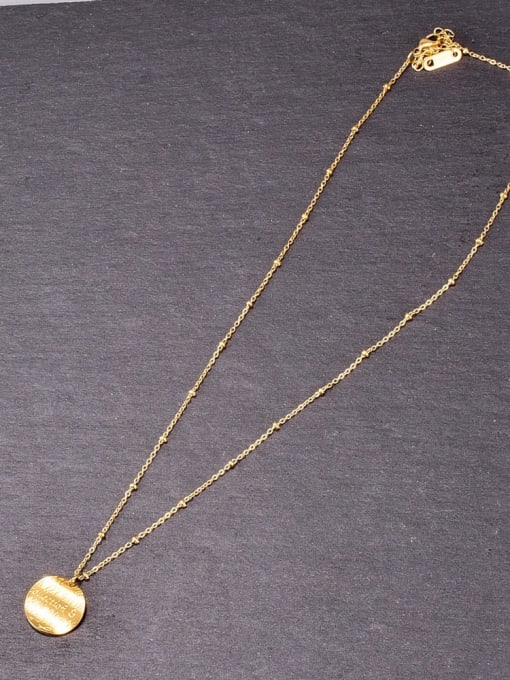 A TEEM Titanium Letter round Minimalist pendant Necklace 3