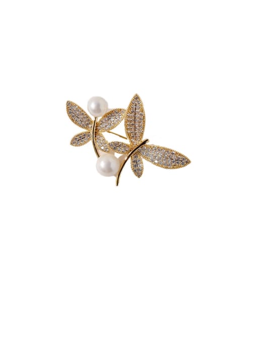 My Model Copper Cubic Zirconia White Butterfly Luxury Brooches 2