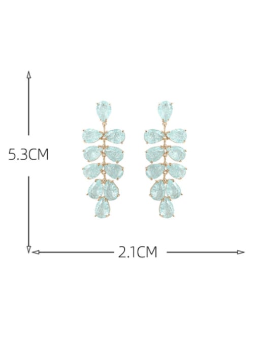 Luxu Brass Cubic Zirconia Flower Trend Drop Earring 3