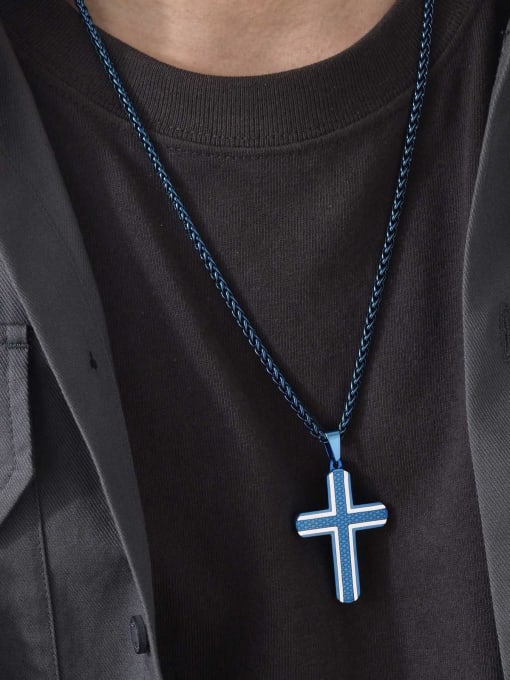 CONG Stainless steel Enamel Cross Minimalist Regligious Necklace 1