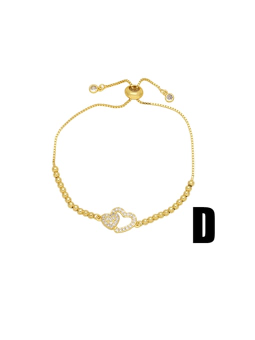 CC Brass Cubic Zirconia Heart Bohemia Handmade Weave Bracelet 4