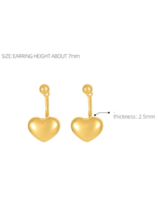 BeiFei Minimalism Silver 925 Sterling Silver Heart Minimalist Drop Earring 2
