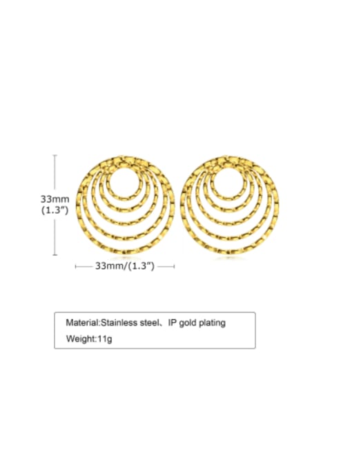 CONG Stainless steel  Hollow Geometric Minimalist Stud Earring 2
