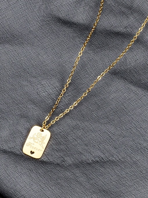 A TEEM Titanium Locket Minimalisgeometryt   pendant  Necklace 1