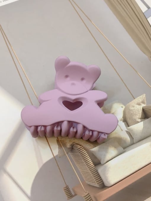 Frosted purple Alloy Resin Cute Panda Jaw Hair Claw