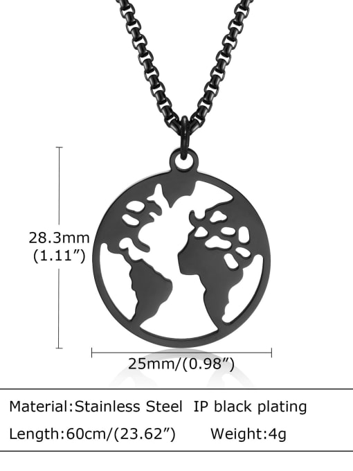 Black pendant 60CM with chain Stainless steel Hip Hop Irregular Pendant