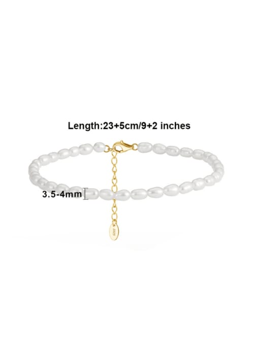 RINNTIN 925 Sterling Silver Freshwater Pearl Anklet 2