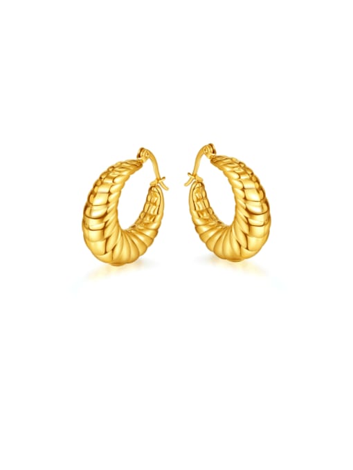 818  gold Titanium Steel Geometric Minimalist Huggie Earring