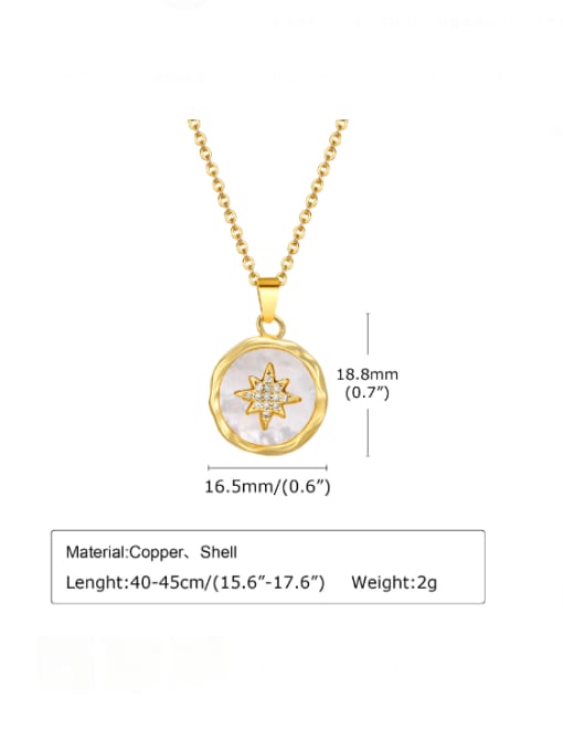 CONG Brass Shell Star Minimalist Necklace 2
