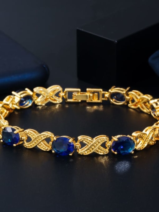 L.WIN Copper Cubic Zirconia Geometric Luxury Bracelet 3