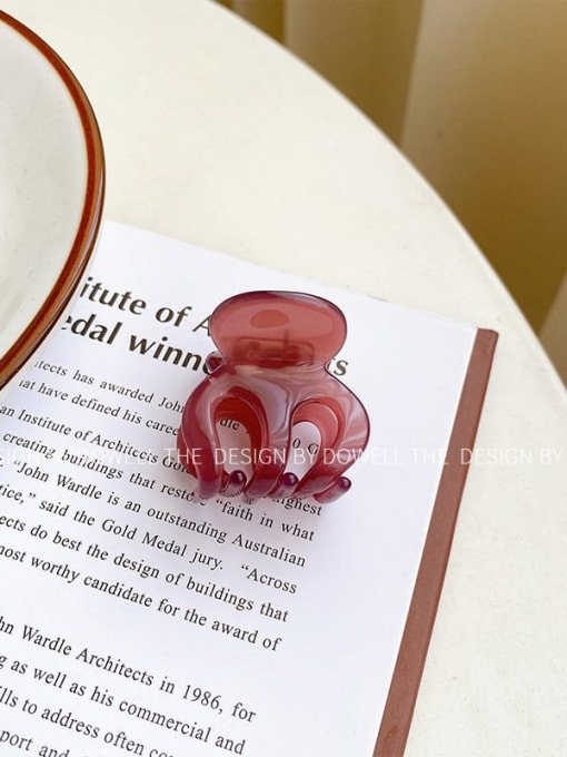 Evening glow red Cellulose Acetate Cute Geometric Alloy Multi Color Jaw Hair Claw