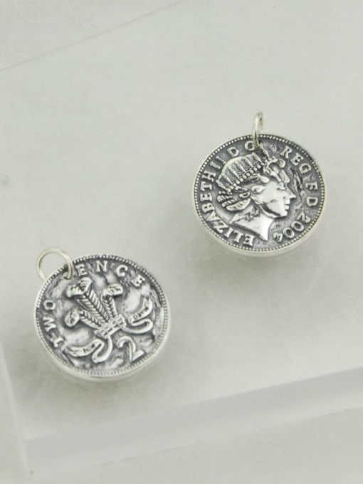 SHUI Vintage Sterling Silver With Vintage Round  Pendant Diy Accessories 2