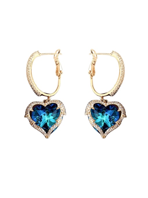 Luxu Brass Cubic Zirconia Heart Trend Huggie Earring 0
