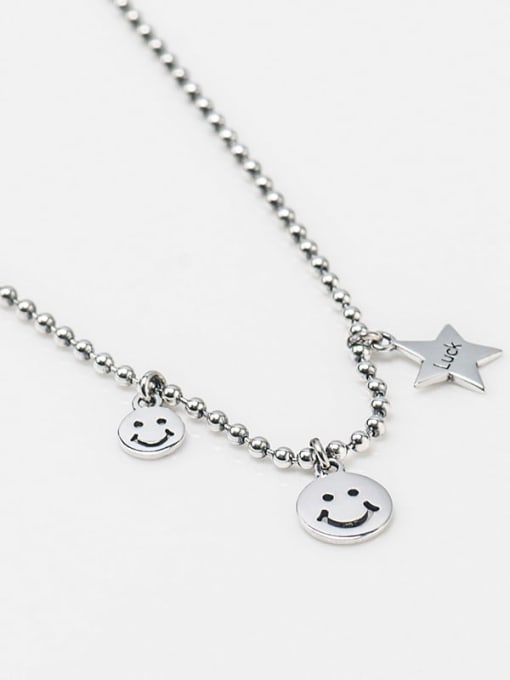 XBOX 925 Sterling Silver Cubic Zirconia Star Hip Hop Smiley  Pendant Necklace 2