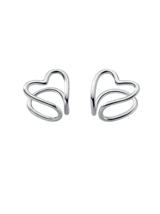 Rosh 925 Sterling Silver Heart Minimalist Clip Earring 3