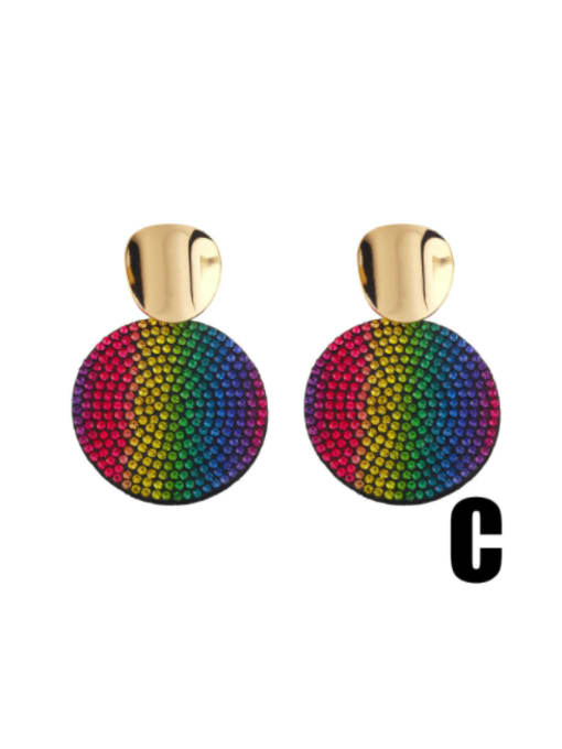 CC Brass Rhinestone Heart Bohemia Cluster Earring 2