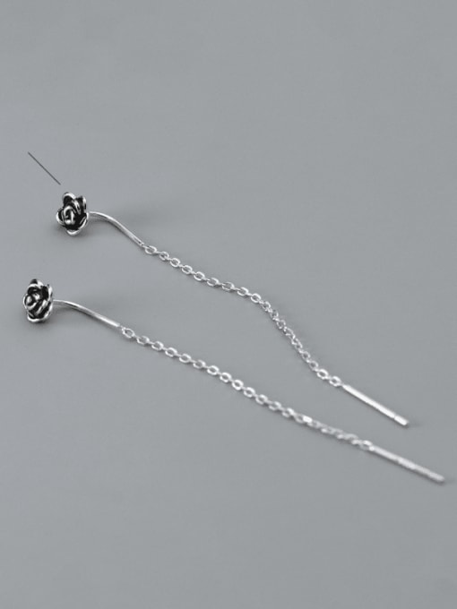 Rosh 925 Sterling Silver Flower Cute Threader Earring 0