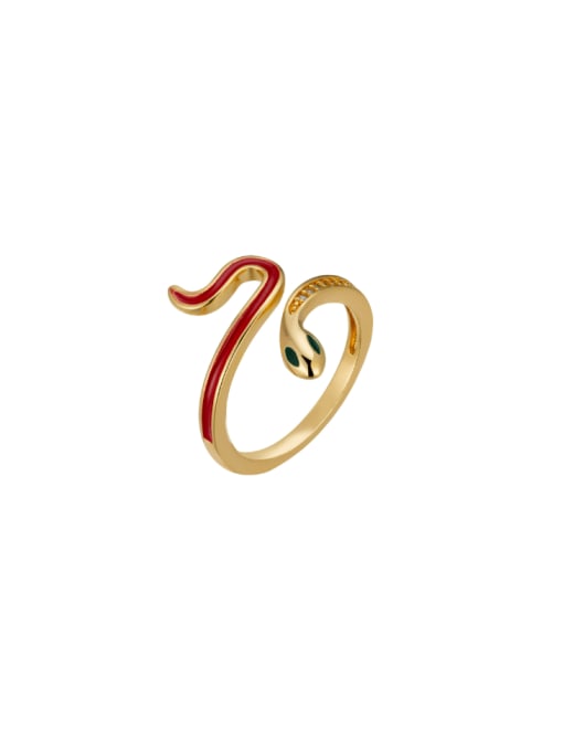 Golden dropper snake shaped ring 925 Sterling Silver Enamel Snake Minimalist Band Ring