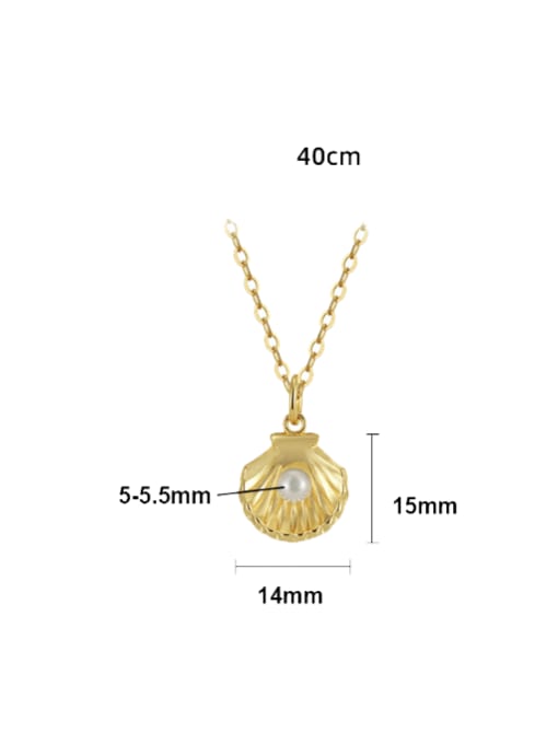RINNTIN 925 Sterling Silver Imitation Pearl Geometric Trend Necklace 3