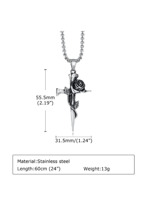 CONG Stainless steel Cross Hip Hop Necklace 2