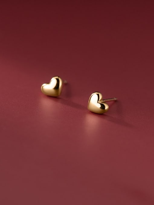 Rosh 925 Sterling Silver Heart Minimalist Stud Earring 0