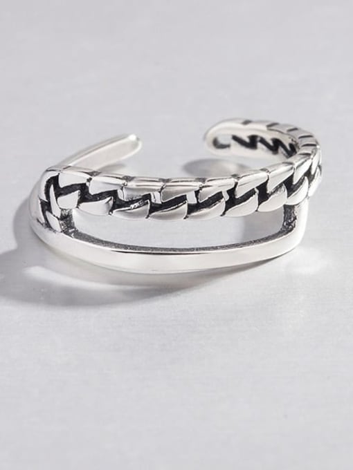 HAHN 925 Sterling Silver Geometric Vintage Stackable Ring 3