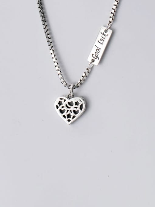 Rosh 925 Sterling Silver Heart letter  Ethnic Necklace 2