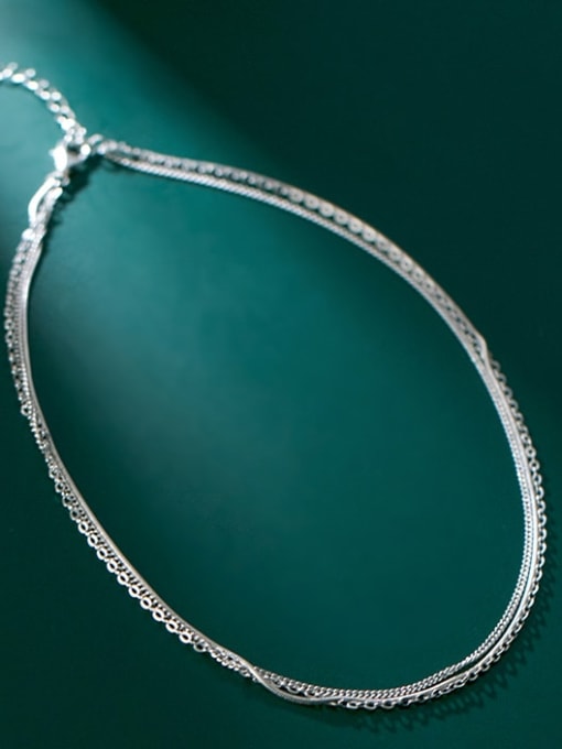 Rosh 925 Sterling Silver Minimalist Multi Strand Necklace 2