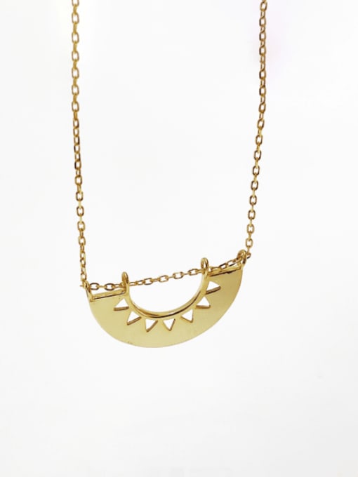 Boomer Cat Sterling Silver geometric half-circle nostalgic style gold necklace