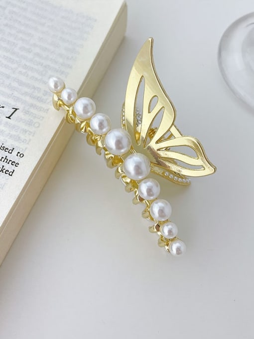 Chimera Alloy Imitation Pearl Trend Butterfly  Jaw Hair Claw 2