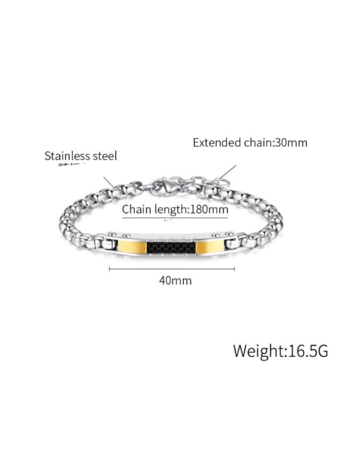 Open Sky Titanium Steel Geometric Minimalist Link Bracelet 3