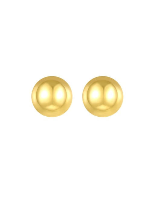 Smooth 5mm Copper Alloy Ball Minimalist Stud Earring