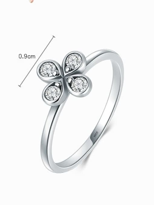 MODN 925 Sterling Silver Cubic Zirconia Flower Vintage Band Ring 2