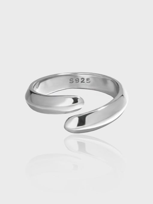 DAKA 925 Sterling Silver Geometric Minimalist Band Ring 0