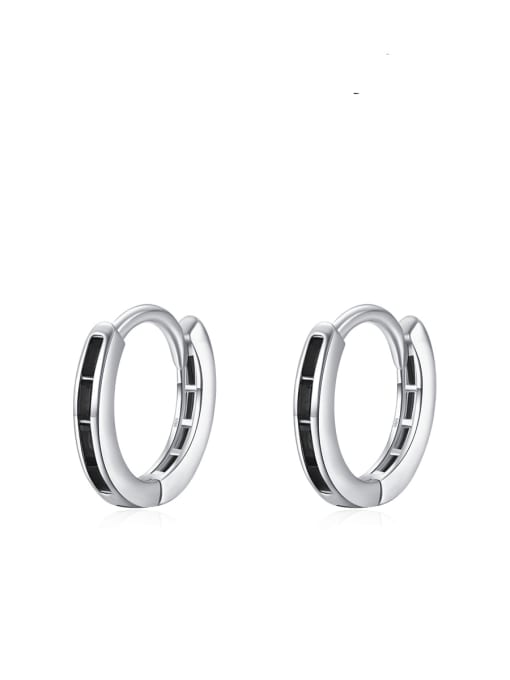 S925 Sterling Silver 925 Sterling Silver Cubic Zirconia Geometric Minimalist Huggie Earring