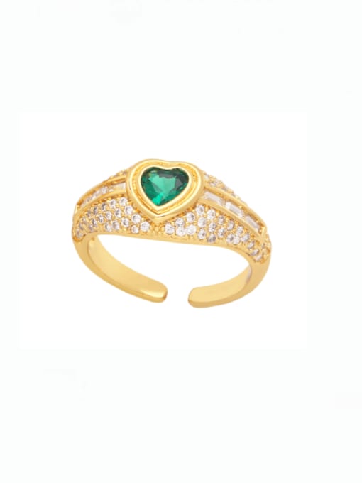 CC Brass Cubic Zirconia Heart Vintage Band Ring 4