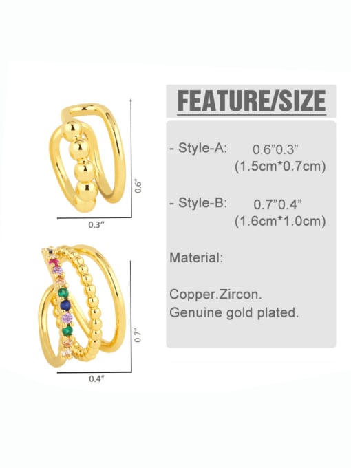 CC Brass Cubic Zirconia Geometric Vintage Stud Earring 2