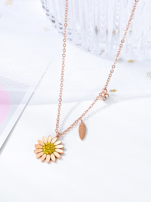 Open Sky Titanium Flower Minimalist  pendant Necklace 2