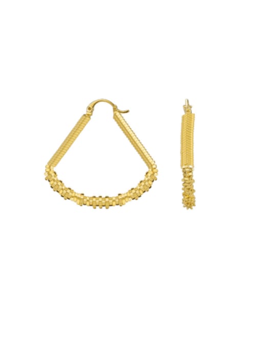 Gold fan-shaped earrings Brass Geometric Minimalist Fan-Shaped Earrings
