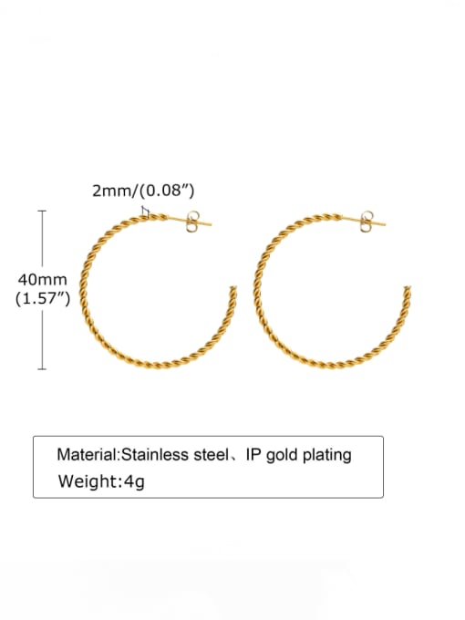 LI MUMU Stainless steel Geometric Minimalist Hoop Earring 2