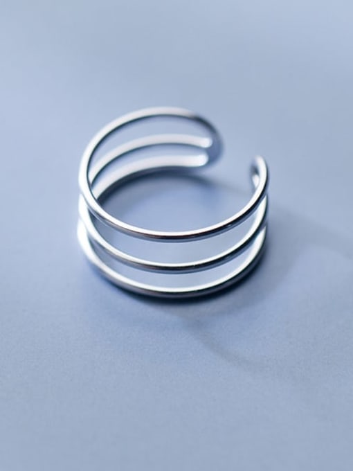 Rosh 925 Sterling Silver Round Minimalist  Free Size Stackable Ring 2