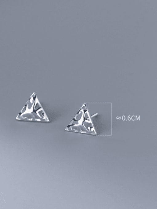 Rosh 925 Sterling Silver Hollow Triangle Minimalist Stud Earring 2