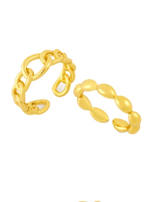 CC Brass Bead Geometric Minimalist Band Ring