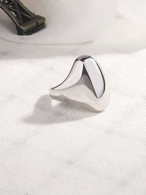 HAHN 925 Sterling Silver Smooth Geometric Minimalist Band Ring 3