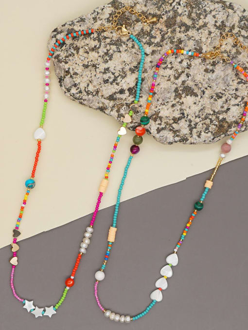 MMBEADS Miyuki Millet Bead Multi Color Heart Bohemia Handmade Beaded Necklace 2