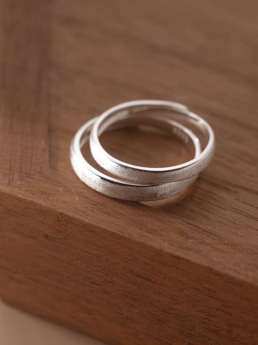 Rosh 925 Sterling Silver Geometric Minimalist Band Ring 2