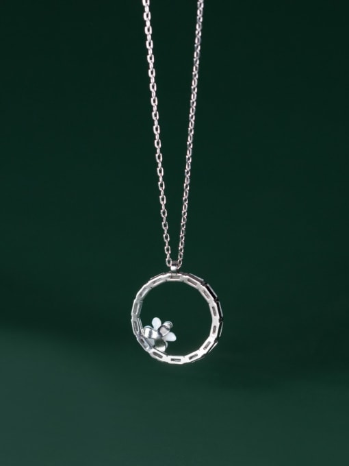 Rosh 925 Sterling Silver Cubic Zirconia Round Minimalist Necklace 2