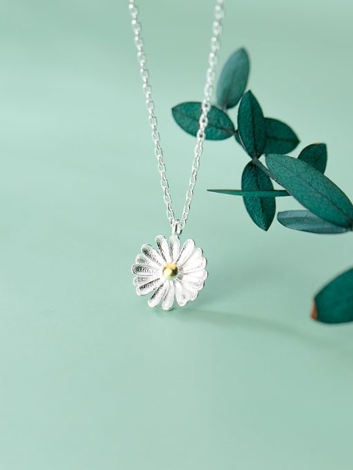 Rosh 925 Sterling Silver Flower Minimalist Necklace 1