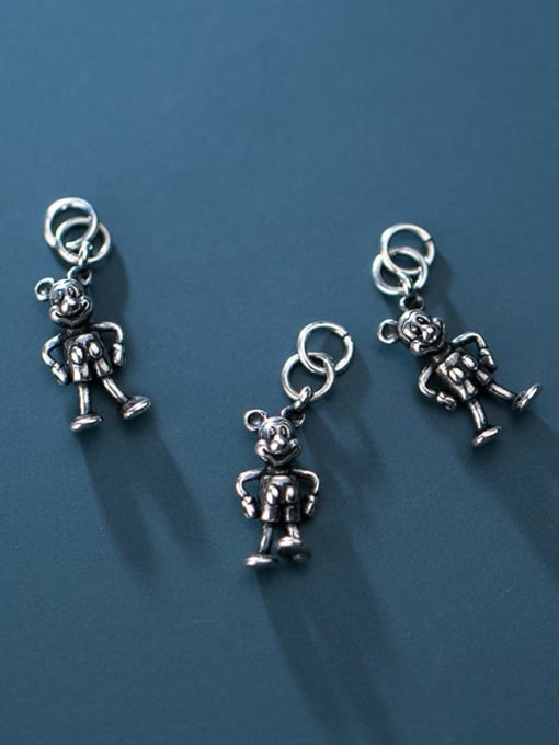 FAN 925 Sterling Silver With Cartoon Mickey Mouse Pendant DIY Accessories 1