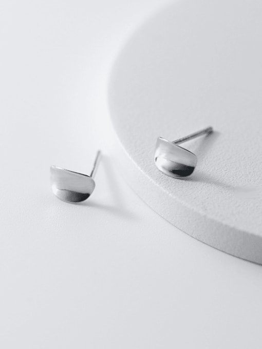 silver 925 Sterling Silver Geometric Minimalist Stud Earring